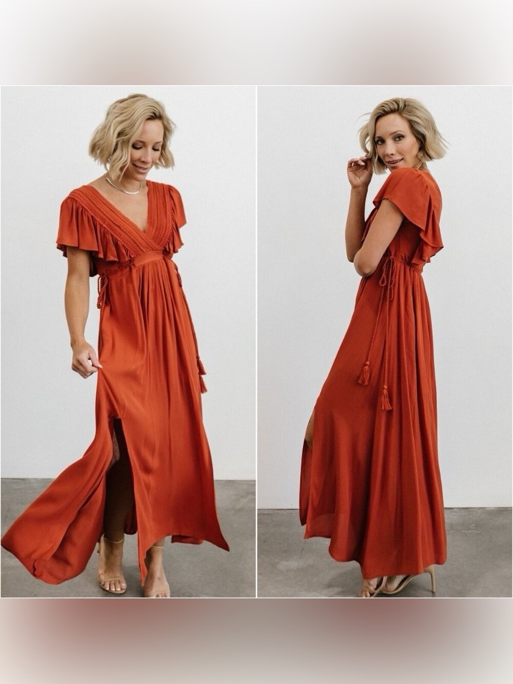 Baltic Born Jennifer Maxi Rust Dress, Size Large